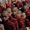Monks waiting in line at a monastery in Myanmar by Gert-Jan Siesling