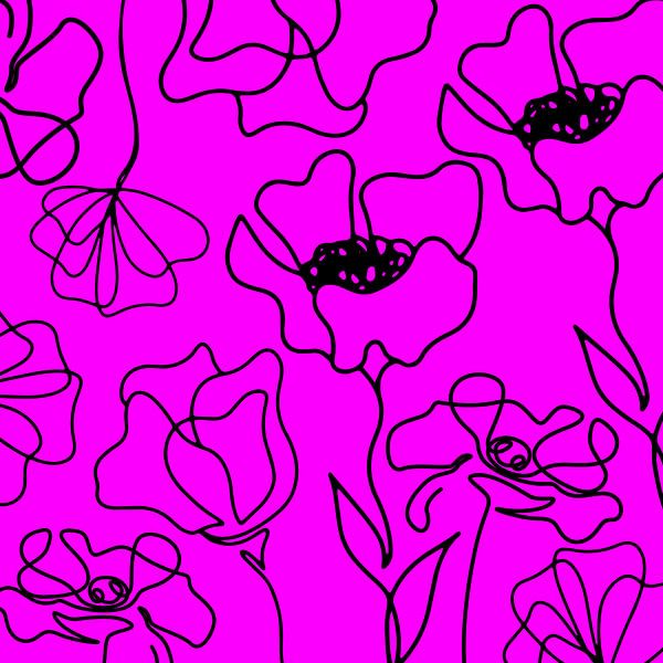 Scandinavian Flowers Market Pink Luminous by Mad Dog Art