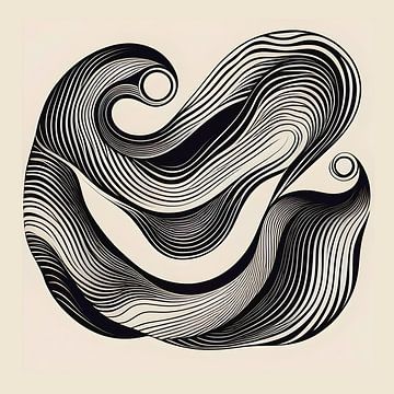 Mouvement abstrait de vagues, tourbillons et lignes ondulées 8 sur The Art Kroep
