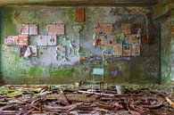 Teaching materials in an abandoned school classroom by Truus Nijland thumbnail