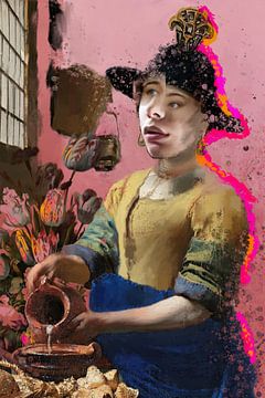 The new milkmaid - with a nod to Johannes Vermeer by MadameRuiz