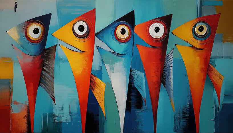 Abstracte blije vissen panorama van TheXclusive Art