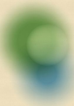 Retro jaren 70 neon kunst. Abstract verloop in groen, blauw, wit van Dina Dankers