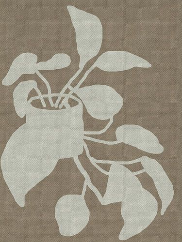 Epipremnum of pothos kamerplant in wit op bruin.