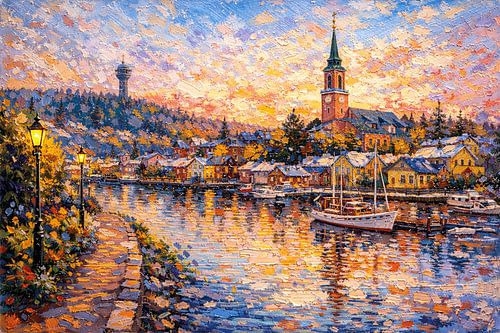 Kuopio in Finland, een impressionistisch schilderij.