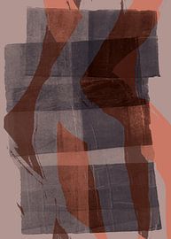 Abstract shapes and lines in grey, terra, light taupe. by Dina Dankers