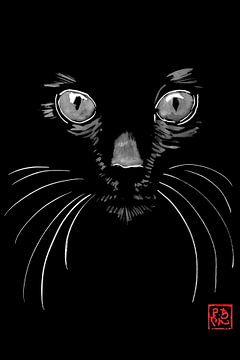 black cat in black sur Péchane Sumie