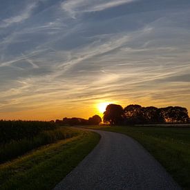 Sonnenuntergang auf dem Land von Keline van Dijk