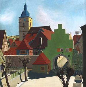 Dorfeingang in Unterfranken, Carl Grossberg, 1926 von Atelier Liesjes
