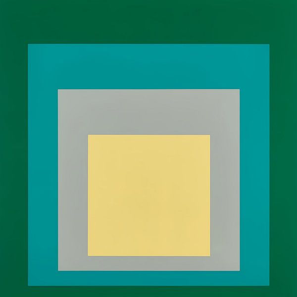 Josef Albers - Hommage an das Quadrat, grün, grau, gelb, hohe Auflösung von Vivanne