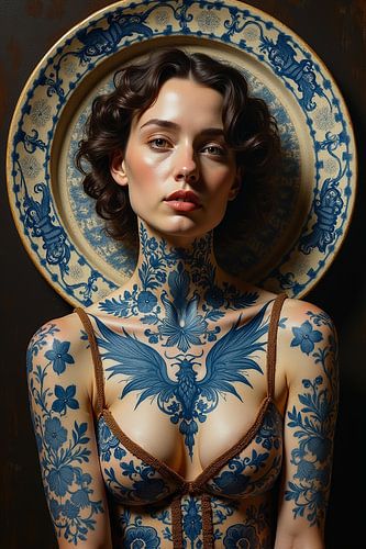 Delft Blue Portrait of Michaela