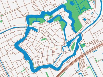 Carte de Woerden Centrum dans le style Urban Ivory sur Map Art Studio