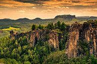 Bastei Rock - Saksisch Zwitserland Elbezandsteengebergte van Reiner Würz / RWFotoArt thumbnail