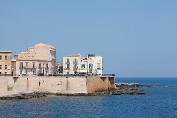 Front de mer, Ortygia, Ortigia, Patrimoine mondial de l'UNESCO, Syracuse, Sicile, Italie, Europe