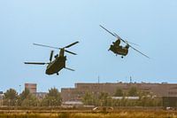 Twee vertrekkende Chinooks