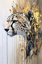 Cheetah with gold paint splashes by Imperial Art House thumbnail