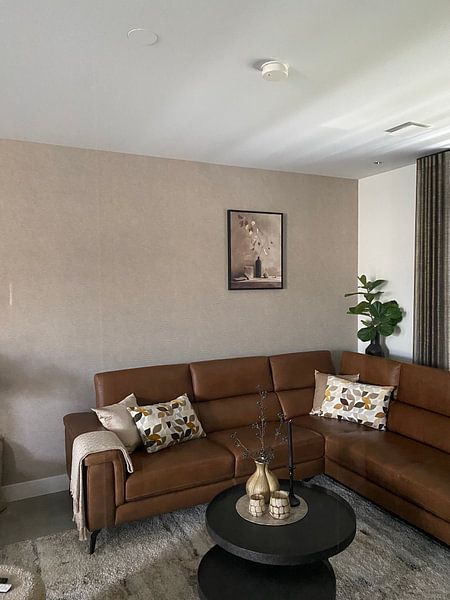 Earth & Elegance a still life with dark vase and natural stones