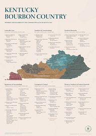 Kentucky Bourbon Country – Whisky Kaart van MDCXC Editions