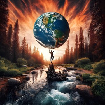 You've got the whole world in your hands by BB Digi Art