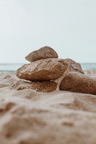 Stones on the beach - travel photography Portugal