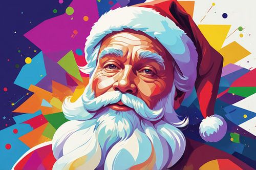 Porträtmalerei eines Mannes mit Weihnachtsmannkostüm