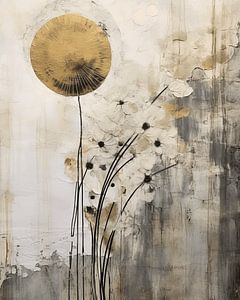 Landschaft im Mixed-Media-Stil mit goldenen Akzenten