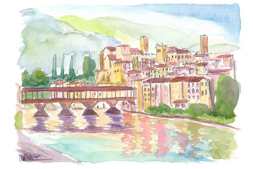 Reflecties van Bassano del Grappa en zijn verbazingwekkende brug van Markus Bleichner