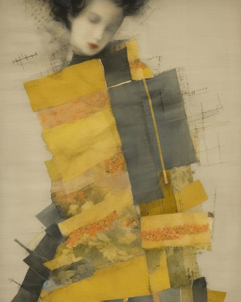 Portrait &quot;Yellow colour blocking&quot; by Carla Van Iersel