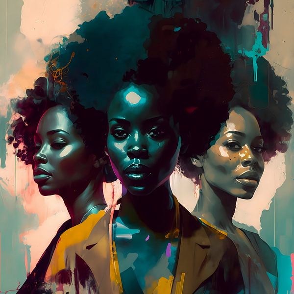 Colourful Confidence: Three Radiant Women of Colour by Steinfox Art