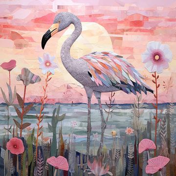 Moderner Flamingo von Wunderbare Kunst