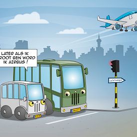 Cartoon; Later when I grow up I will become an airbus by Galerie Ringoot