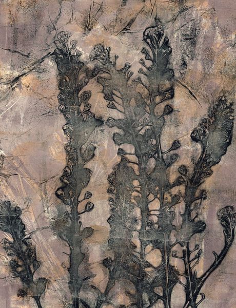 Botanical art in wabi-sabi style. Earthy  colors. by Dina Dankers
