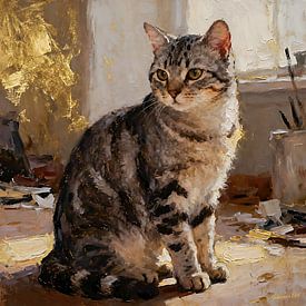 Cat Art Collection - American Shorthair cat by Johannas Art Creations
