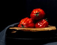Fleshy tomatoes.
