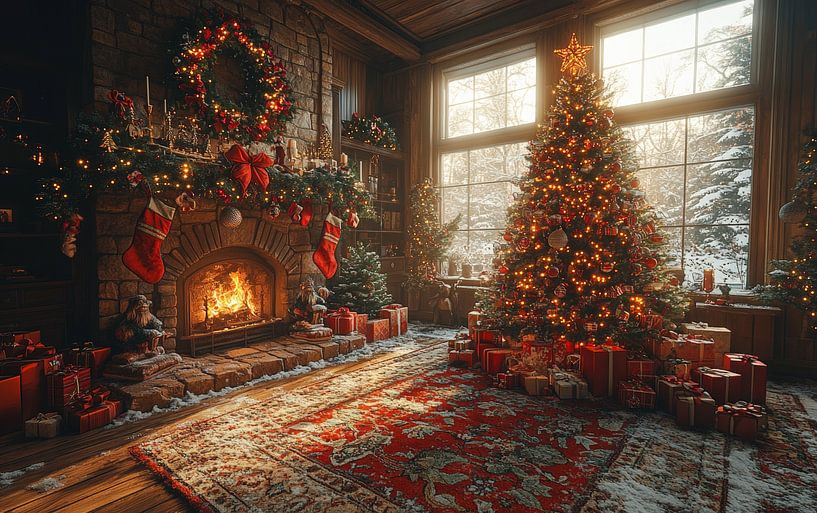 Gezellige kerst woonkamer van Lufy