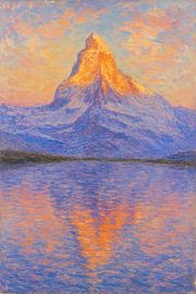 Spiegelung des Matterhorns im Bergsee – Impressionistische Kunst aus den Schweizer Alpen von Travel Shop