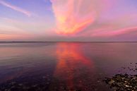 Cloudy sky with evening red, orange and yellow on the Grevelingen by Alice Berkien-van Mil thumbnail