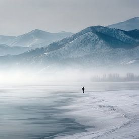 Winter Stilte – Fine Art IJsmeer en Bergen van BowiScapes - Fine Art Landschappen