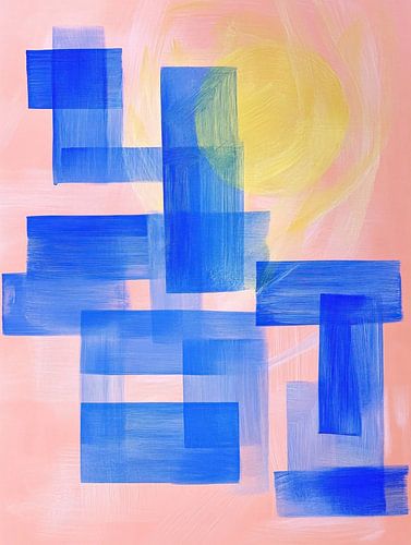 Blauw en roze in de zomer