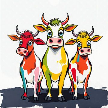 Pop Art Cows - Modern street art mural by Wandbilder-Shop