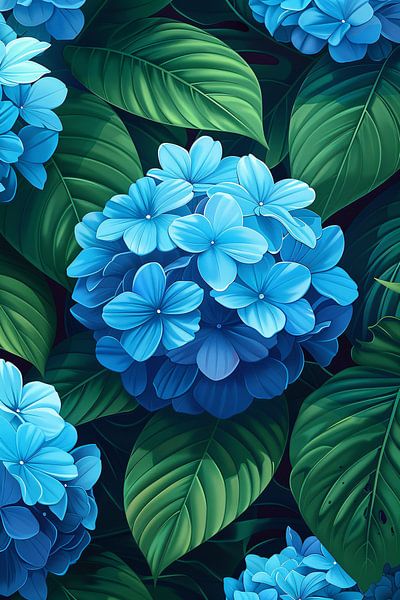 Impression numérique de fleurs bleues par Art & Soul Creations