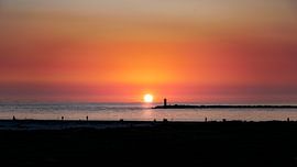 Sunset at IJmuiden by Jan van der Knaap