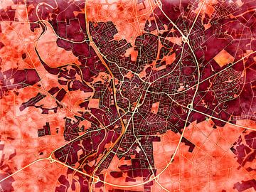 Kaart van Lingen (Ems) in de stijl 'Amber Autumn' van Maporia