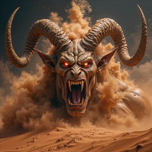Dark Fantasy Edition: DEMON OF THE DUNES - Der gehörnte Dämon aus der Wüste | Kunst & Fine Art Prints