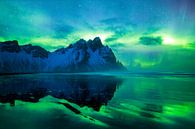Aurora Borealis über dem Vestrahorn, Island von Sascha Kilmer Miniaturansicht