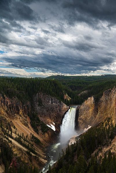 Dark Clouds Over Yellowstone Falls by José IJedema