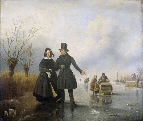 Portrait de M. et Mme Thijssen sur la glace, Jacobus Sörensen