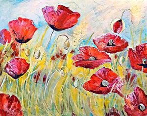 klaprozen! het is zomer! ( dancing poppies) van Els Fonteine