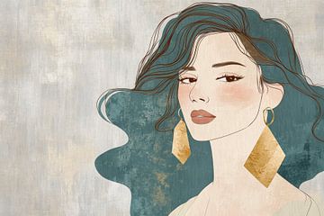 Elegance in soft coloursHidden strength in viewGolden by Poster Art Shop