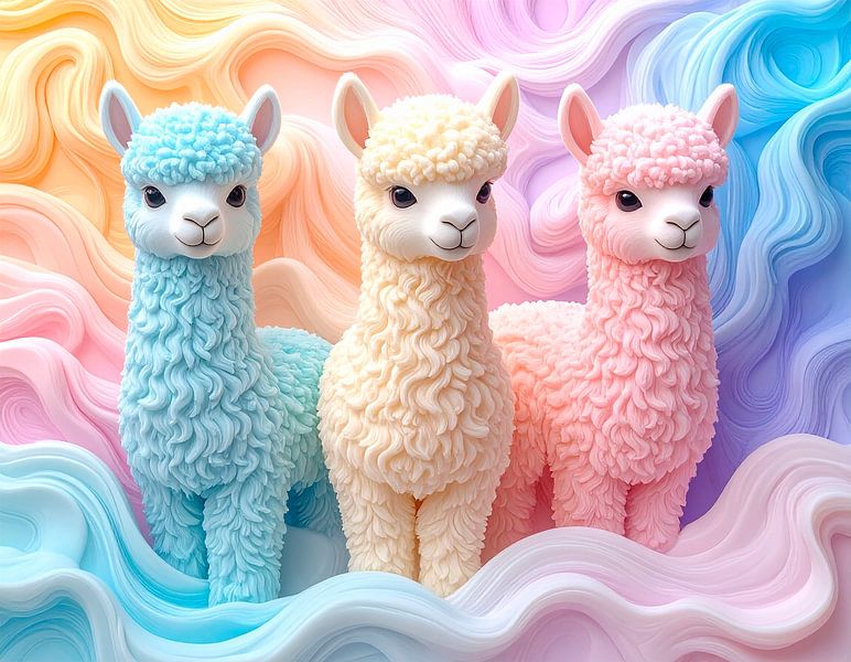 Alpakas in Pastellfarben... von Ans Bastiaanssen